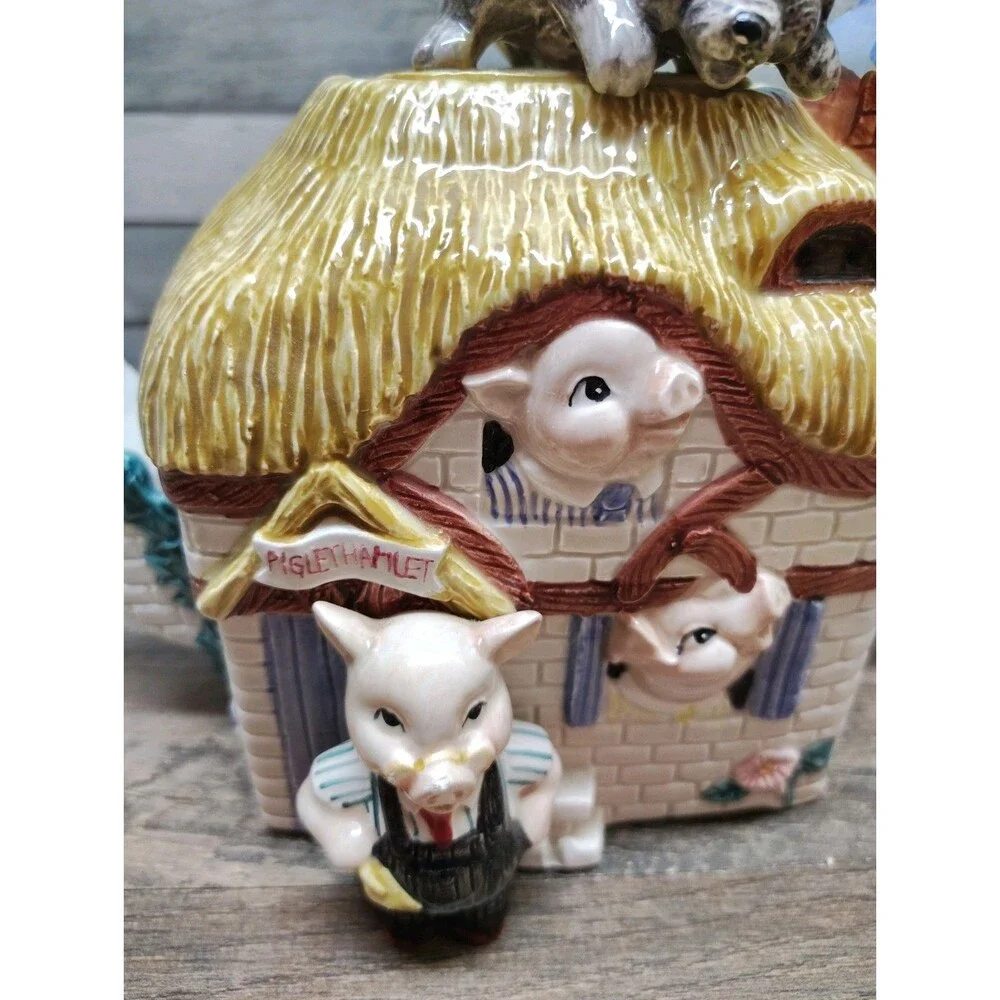 Fitz & Floyd Teapot Collectible Fables & Fairytales THREE LITTLE PIGS #792/1500